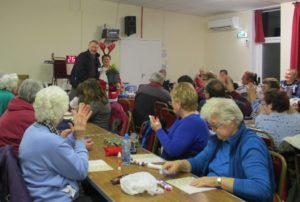 Chairman David Matthews and a very surprised Chrissie.